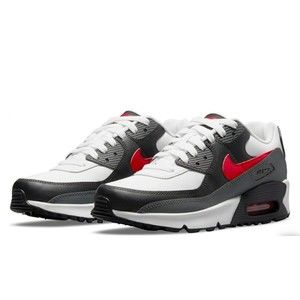 Nike Air Max 90 LTR (GS) White/University Red-Iron Grey CD6864-113 Unisex.